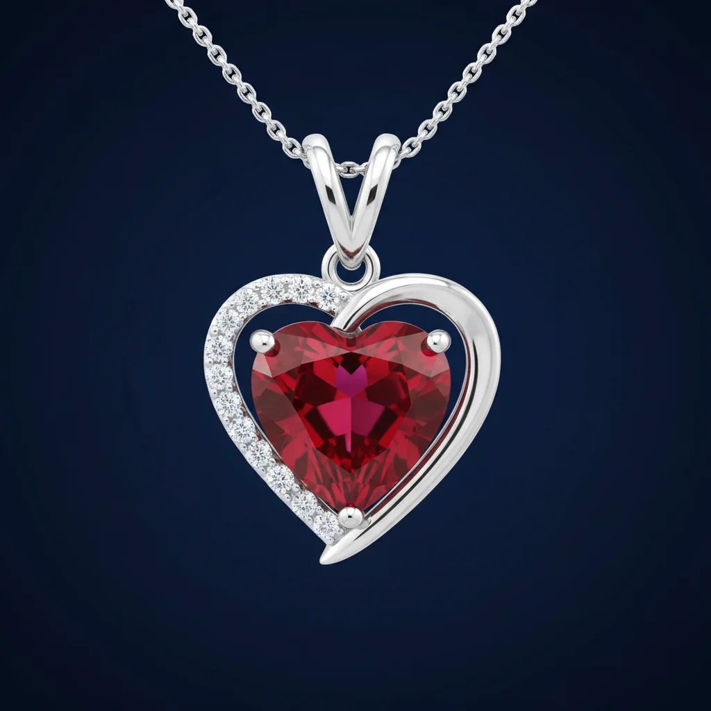 Pendentif Cœur Rubis